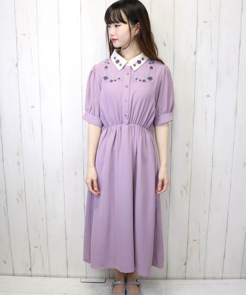 Hamble by Par Avion（ハンブルバイパラビオン）の「刺繍ワンピース（ワンピース・レディース・ラベンダー/アイボリー・ONESIZE）」の6枚目の写真