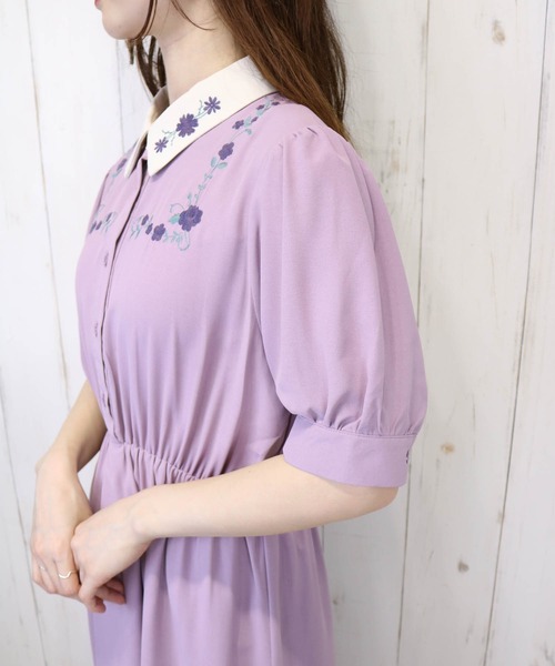 Hamble by Par Avion（ハンブルバイパラビオン）の「刺繍ワンピース（ワンピース・レディース・ラベンダー/アイボリー・ONESIZE）」の10枚目の写真