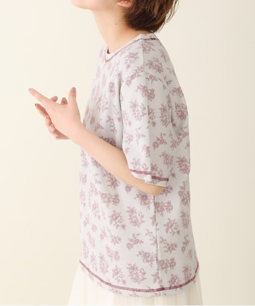 sakishimatokyo（サキシマトーキョー）の「【ZOZO限定】サキシマamp「レトロボタニカル柄配色TEE」（Tシャツ/カットソー・レディース・ブラック/ベージュ/グレー/オフホワイト/グリーン・FREE）」の4枚目の写真