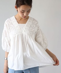 each | Vネックフラワー刺繍ボリュームブラウス(シャツ/ブラウス)