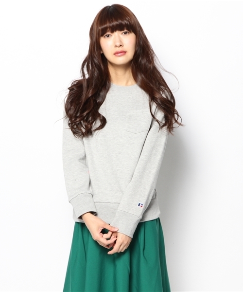 CIAOPANIC（チャオパニック）の「【RUSSELL】別注T/C裏毛ポケ付きP/O（スウェット・レディース・グレー/レッド/グリーン/チャコールグレー/ブルー・FREE/LARGE/MEDIUM）」の2枚目の写真