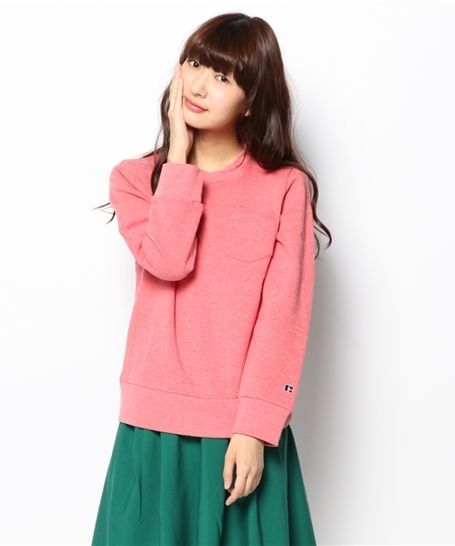 CIAOPANIC（チャオパニック）の「【RUSSELL】別注T/C裏毛ポケ付きP/O（スウェット・レディース・グレー/レッド/グリーン/チャコールグレー/ブルー・FREE/LARGE/MEDIUM）」の5枚目の写真