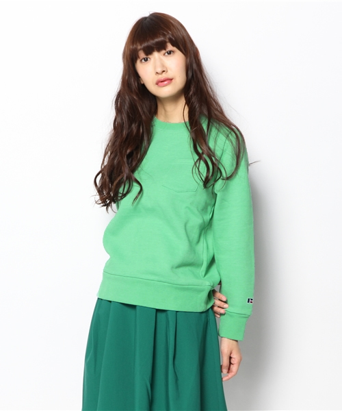 CIAOPANIC（チャオパニック）の「【RUSSELL】別注T/C裏毛ポケ付きP/O（スウェット・レディース・グレー/レッド/グリーン/チャコールグレー/ブルー・FREE/LARGE/MEDIUM）」の3枚目の写真