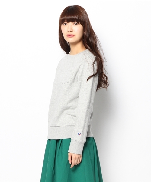 CIAOPANIC（チャオパニック）の「【RUSSELL】別注T/C裏毛ポケ付きP/O（スウェット・レディース・グレー/レッド/グリーン/チャコールグレー/ブルー・FREE/LARGE/MEDIUM）」の7枚目の写真