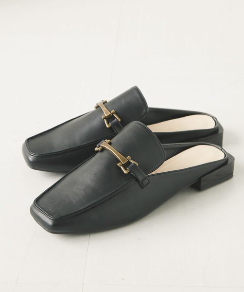 CRAFT STANDARD BOUTIQUE（クラフトスタンダードブティック）の「オーバーヒールビットローファーミュール　＊（ローファー・レディース・ブラック/ブラウン・M/L）」の2枚目の写真