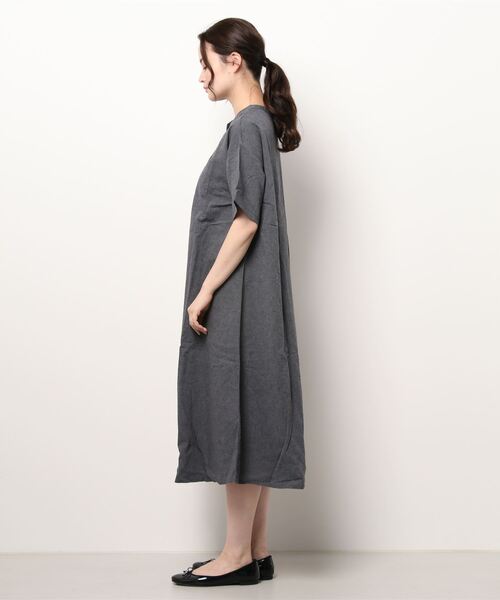 Samansa Mos2（サマンサ モスモス）の「【クールコットン】柄アソートワンピース（ワンピース・レディース・オフホワイト/ブルー/グリーン/サックスブルー/チャコール・ﾌﾘ-）」の7枚目の写真