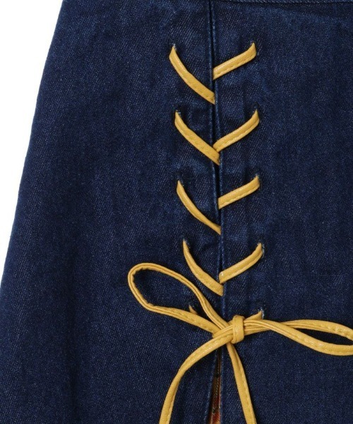 Candy Stripper（キャンディストリッパー）の「LACE UP SLIT PATTERN スカート（スカート・レディース・インディゴブルー/ブラック・2）」の5枚目の写真