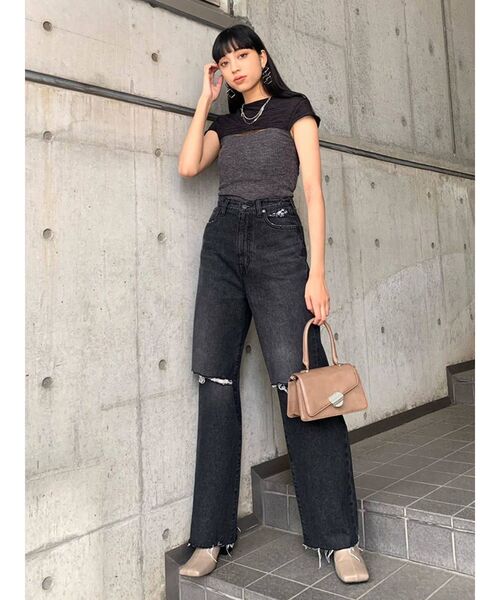 EMODA（エモダ）の「クロップカバートップ（Tシャツ/カットソー・レディース・ブラック/カーキ/ブラウン・FREE）」の11枚目の写真