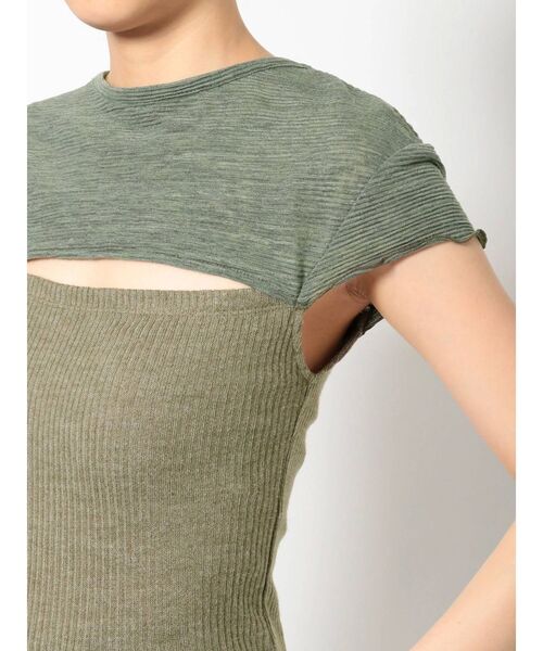 EMODA（エモダ）の「クロップカバートップ（Tシャツ/カットソー・レディース・ブラック/カーキ/ブラウン・FREE）」の20枚目の写真