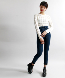 WEGO | WEGO/レースアップハイウエストスキニーパンツ(デニムパンツ)