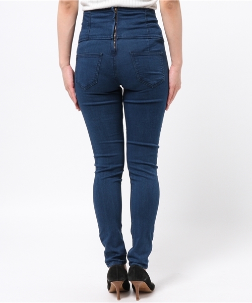 WEGO（ウィゴー）の「WEGO/レースアップハイウエストスキニーパンツ（デニムパンツ・レディース・インディゴブルー/ダークインディゴブルー/ライトインディゴブルー・MEDIUM/LARGE）」の14枚目の写真