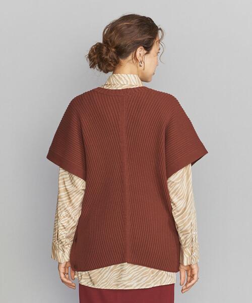 BEAUTY&YOUTH UNITED ARROWS(ビューティーアンドユースユナイテッドアローズ)の「BY リブニットベスト -2WAY/ウォッシャブル-(ベスト・レディース・ダークブラウン/オフホワイト/オレンジ系その他・FREE)」の8枚目の写真