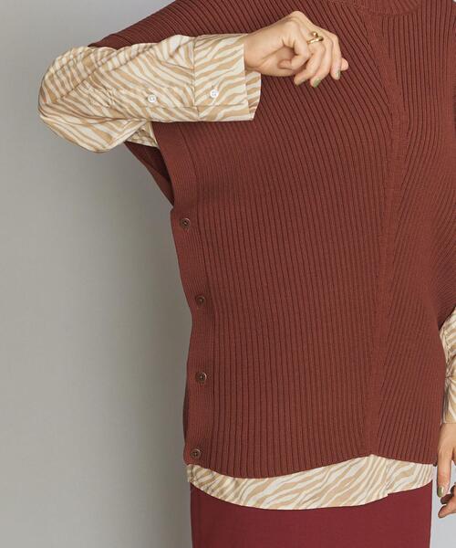BEAUTY&YOUTH UNITED ARROWS(ビューティーアンドユースユナイテッドアローズ)の「BY リブニットベスト -2WAY/ウォッシャブル-(ベスト・レディース・ダークブラウン/オフホワイト/オレンジ系その他・FREE)」の20枚目の写真