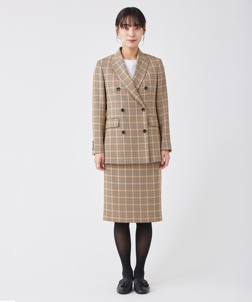 KASHIYAMA（カシヤマ）の「＜ウォッシャブル＞ウルコ チェックダブルジャケット（テーラードジャケット・レディース・ブラウン系その他/ベージュ系その他・マルチサイズ）」の6枚目の写真