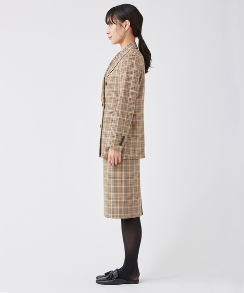 KASHIYAMA（カシヤマ）の「＜ウォッシャブル＞ウルコ チェックダブルジャケット（テーラードジャケット・レディース・ブラウン系その他/ベージュ系その他・マルチサイズ）」の8枚目の写真