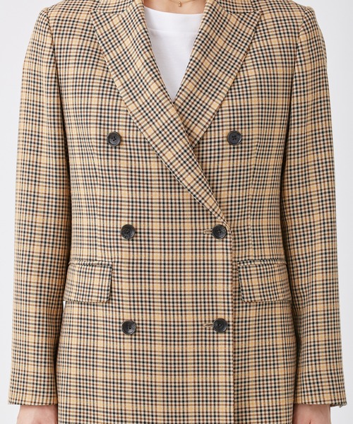 KASHIYAMA（カシヤマ）の「＜ウォッシャブル＞ウルコ チェックダブルジャケット（テーラードジャケット・レディース・ブラウン系その他/ベージュ系その他・マルチサイズ）」の12枚目の写真