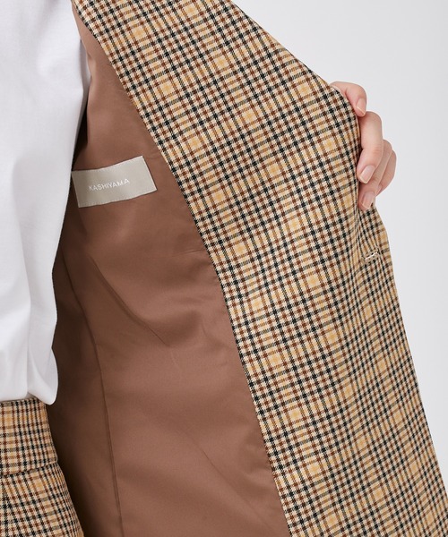 KASHIYAMA（カシヤマ）の「＜ウォッシャブル＞ウルコ チェックダブルジャケット（テーラードジャケット・レディース・ブラウン系その他/ベージュ系その他・マルチサイズ）」の15枚目の写真