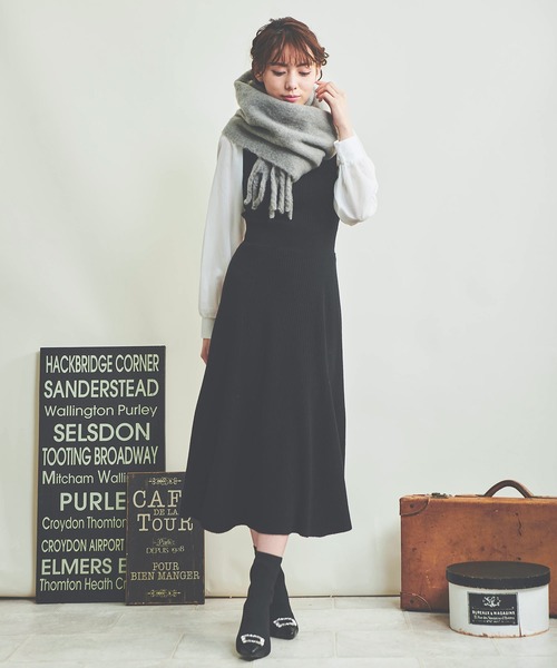 NOELA（ノエラ）の「ドッキングリブニットワンピース（ワンピース・レディース・ブラウン/ブラック/オレンジ・フリー）」の8枚目の写真