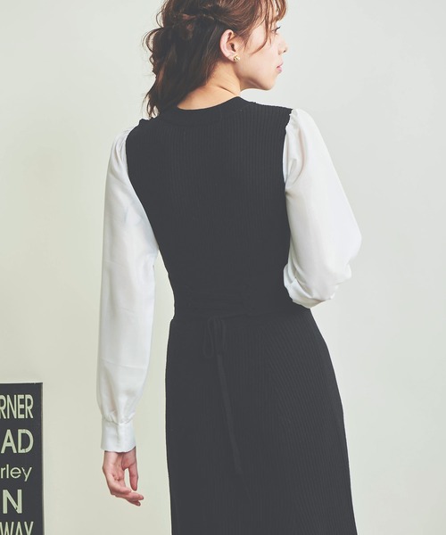 NOELA（ノエラ）の「ドッキングリブニットワンピース（ワンピース・レディース・ブラウン/ブラック/オレンジ・フリー）」の10枚目の写真