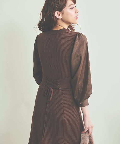 NOELA（ノエラ）の「ドッキングリブニットワンピース（ワンピース・レディース・ブラウン/ブラック/オレンジ・フリー）」の13枚目の写真