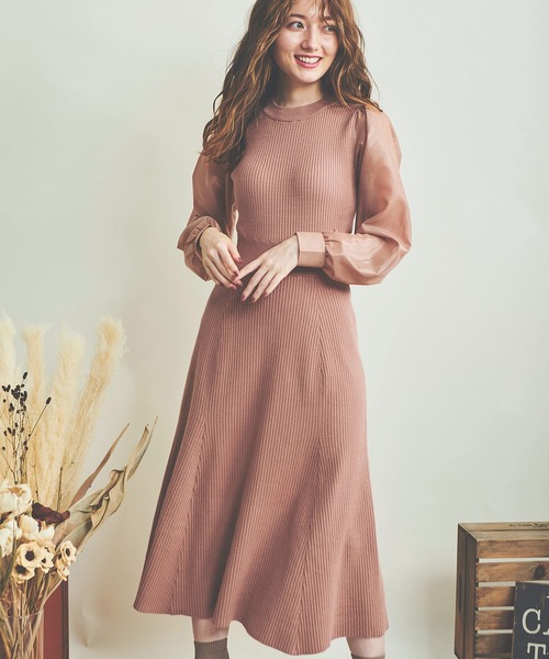 NOELA（ノエラ）の「ドッキングリブニットワンピース（ワンピース・レディース・ブラウン/ブラック/オレンジ・フリー）」の16枚目の写真