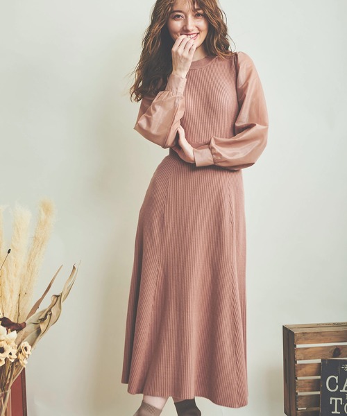 NOELA（ノエラ）の「ドッキングリブニットワンピース（ワンピース・レディース・ブラウン/ブラック/オレンジ・フリー）」の17枚目の写真