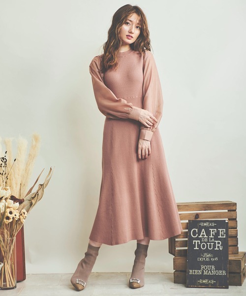 NOELA（ノエラ）の「ドッキングリブニットワンピース（ワンピース・レディース・ブラウン/ブラック/オレンジ・フリー）」の19枚目の写真