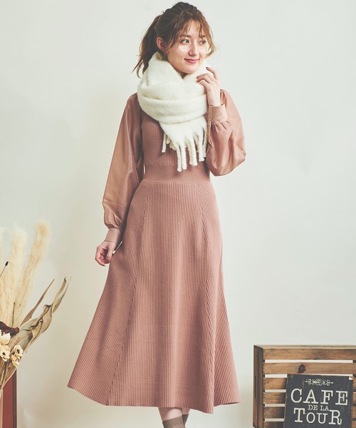 NOELA（ノエラ）の「ドッキングリブニットワンピース（ワンピース・レディース・ブラウン/ブラック/オレンジ・フリー）」の21枚目の写真