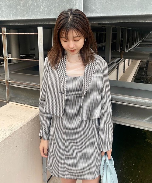 FREE'S MART(フリーズマート)の「◆チェック柄短丈コンパクトジャケット(テーラードジャケット・レディース・ブラック系その他/ブラウン系その他・FREE)」の10枚目の写真