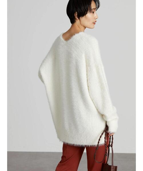 セール】Vネックシャギーニットプルオーバー（ニット/セーター