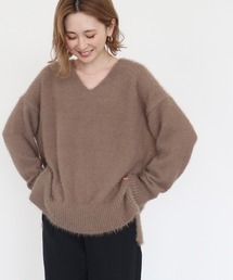 AMERICAN HOLIC | Vネックシャギーニットプルオーバー(ニット/セーター)