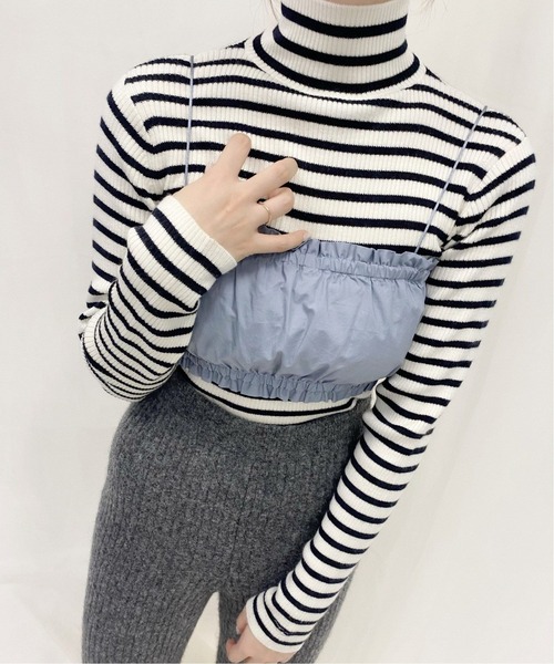 Charles Chaton(シャルルシャトン)の「CCタートルニット(ニット/セーター・レディース・ホワイト/ブラック/ピンク・FREE)」の2枚目の写真