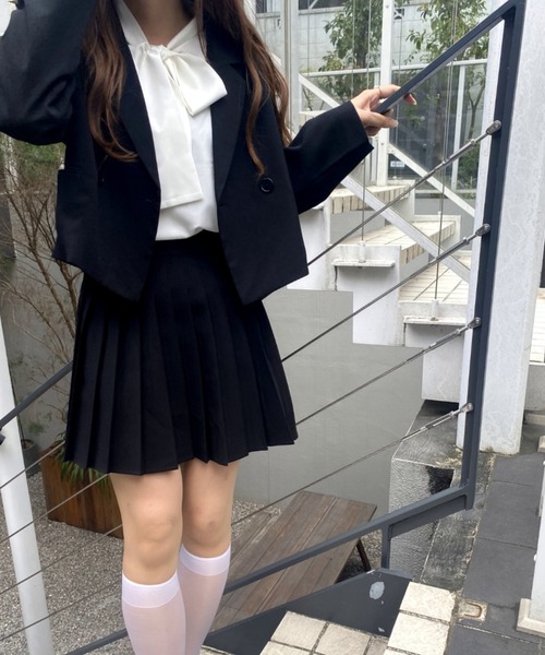 WEGO（ウィゴー）の「WEGO/ボウタイブラウス（シャツ/ブラウス・レディース・ブラック/ホワイト/マルチ/ホワイト系その他・FREE）」の13枚目の写真