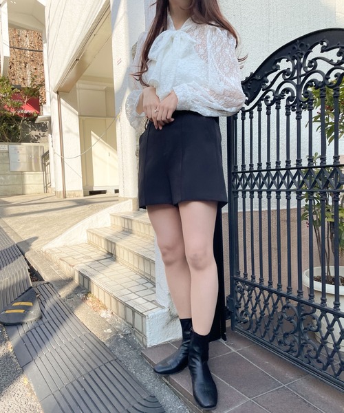 WEGO（ウィゴー）の「WEGO/ボウタイブラウス（シャツ/ブラウス・レディース・ブラック/ホワイト/マルチ/ホワイト系その他・FREE）」の22枚目の写真