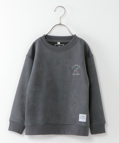ikka(イッカ)の「【キッズ】フェイクスウェード刺繍プルオーバー(120~160cm)(スウェット・キッズ・ダークグレー/ベージュ・120/130/140/150/160)」の1枚目の写真