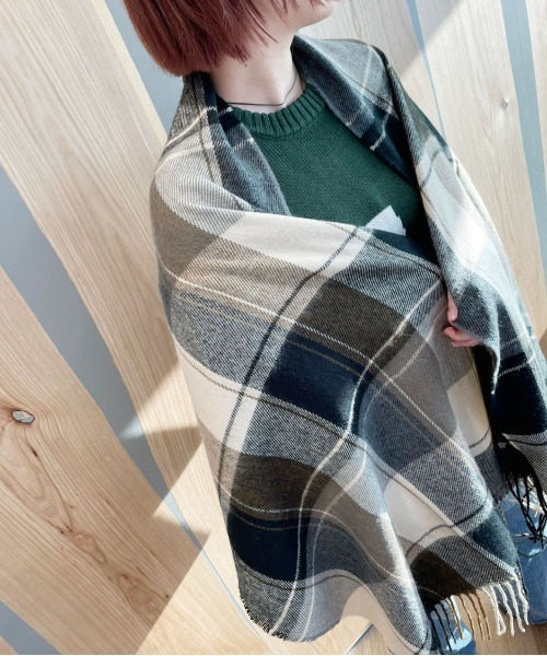 PairPair(ペアペア)の「チェックストール(ユニセックス)(ストール/ショール・レディース・ベージュ/グリーン/レッド/ネイビー/ブラウン/ライトベージュ・FREE)」の20枚目の写真