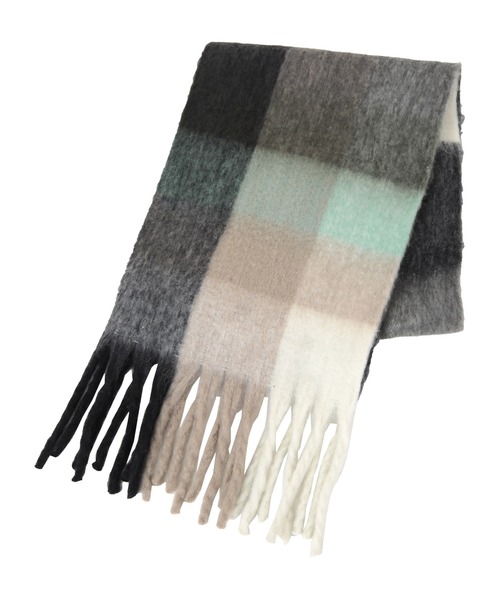 titivate（ティティベイト）の「ﾎﾞﾘｭｰﾑﾁｪｯｸﾏﾌﾗｰ/ｽﾄｰﾙ（マフラー・レディース・パープル/イエロー/グリーン・FREE）」の17枚目の写真