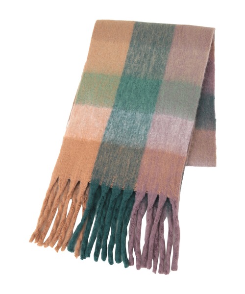 titivate（ティティベイト）の「ﾎﾞﾘｭｰﾑﾁｪｯｸﾏﾌﾗｰ/ｽﾄｰﾙ（マフラー・レディース・パープル/イエロー/グリーン・FREE）」の14枚目の写真