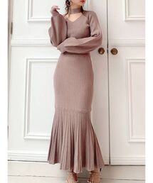 RESEXXY | リボンチョーカーマーメードニットワンピース(ワンピース)