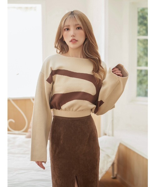 Darich（ダーリッチ）の「ニュアンスカーブニットトップス（ニット