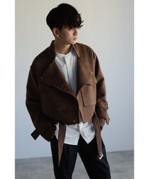 CREARE -LINO- | オーバーサイズ メルトン ビックポケット ダブルジャケット(テーラードジャケット)