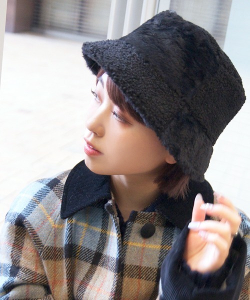 当店お勧め セール ボア ファーパッチワーク バケットハット ハット Polcadot ポルカドット のファッション 有名人芸能人 Arenatheatre Net