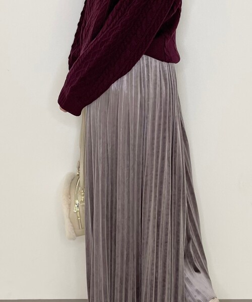 Cutie Blonde(キューティーブロンド)の「◆【S-L】ベロアプリーツスカート(スカート・レディース・ピンク系/ダークグレー/ナチュラル・03/01/02)」の10枚目の写真