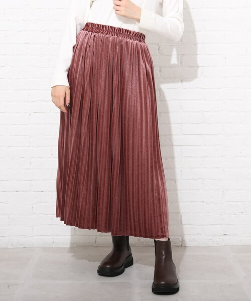 Cutie Blonde(キューティーブロンド)の「◆【S-L】ベロアプリーツスカート(スカート・レディース・ピンク系/ダークグレー/ナチュラル・03/01/02)」の15枚目の写真