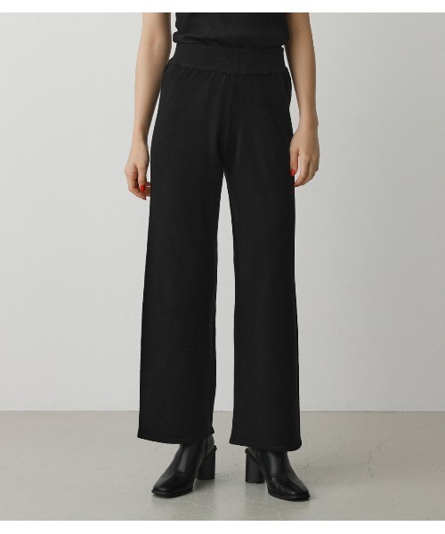 AZUL by moussy（アズールバイマウジー）の「RELAX KNIT PANTS/リラックスニットパンツ（その他パンツ・レディース・マジェンタ/オフホワイト/ブラック・MEDIUM/SMALL）」の3枚目の写真