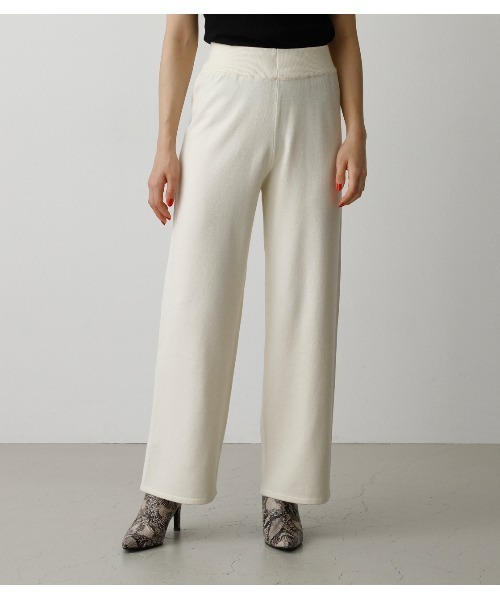 AZUL by moussy（アズールバイマウジー）の「RELAX KNIT PANTS/リラックスニットパンツ（その他パンツ・レディース・マジェンタ/オフホワイト/ブラック・MEDIUM/SMALL）」の6枚目の写真