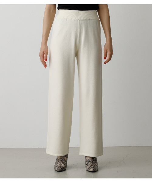 AZUL by moussy（アズールバイマウジー）の「RELAX KNIT PANTS/リラックスニットパンツ（その他パンツ・レディース・マジェンタ/オフホワイト/ブラック・MEDIUM/SMALL）」の9枚目の写真