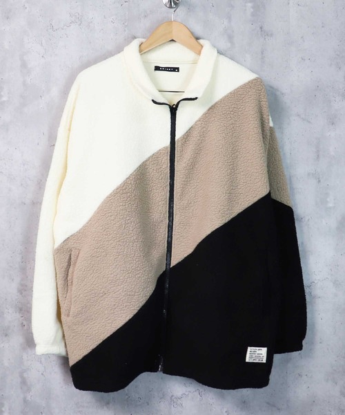 SHISKY(シスキー)の「切り替え デザイン ボア ジャケット(ブルゾン・メンズ・ベージュ系その他/ベージュ系その他2/ベージュ系その他3・M/L/XL)」の2枚目の写真