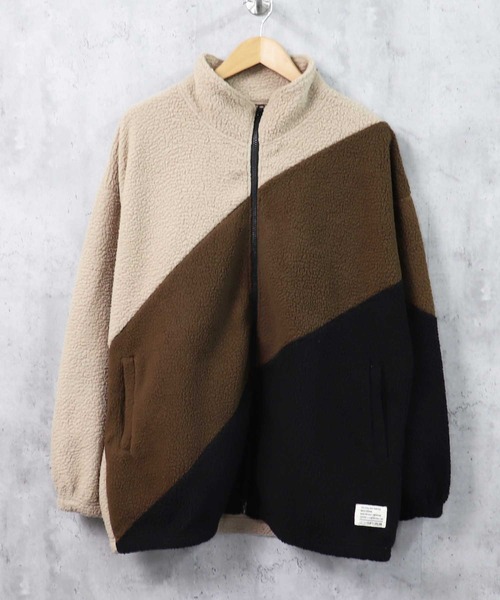 SHISKY(シスキー)の「切り替え デザイン ボア ジャケット(ブルゾン・メンズ・ベージュ系その他/ベージュ系その他2/ベージュ系その他3・M/L/XL)」の3枚目の写真