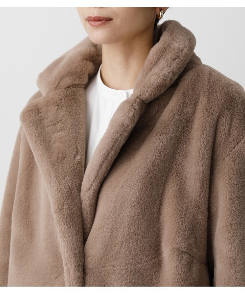 AZUL by moussy(アズールバイマウジー)の「FLUFFY CHESTER COATフラッフィーチェスターコート(チェスターコート・レディース・グレー/ベージュ・SMALL/MEDIUM)」の21枚目の写真